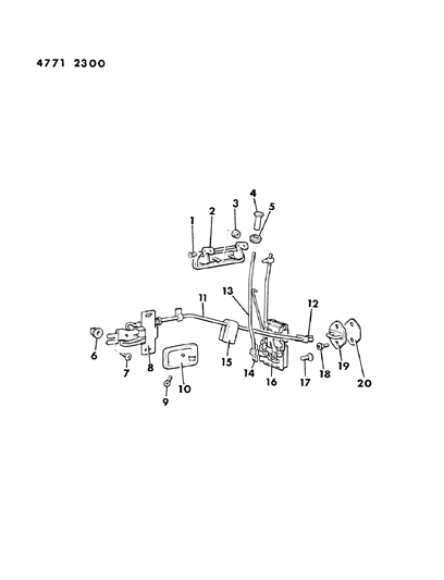 1984 Dodge Ram 50 Handle, Door Inside Diagram for MT407502