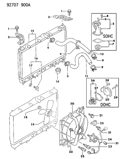 1993 Dodge Stealth Temperature Sensor, White Diagram for MB660663