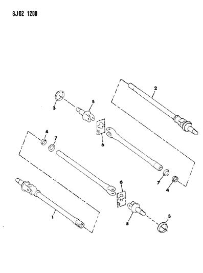 1989 Jeep Wrangler Shafts - Front Axle Diagram 1 - Thumbnail