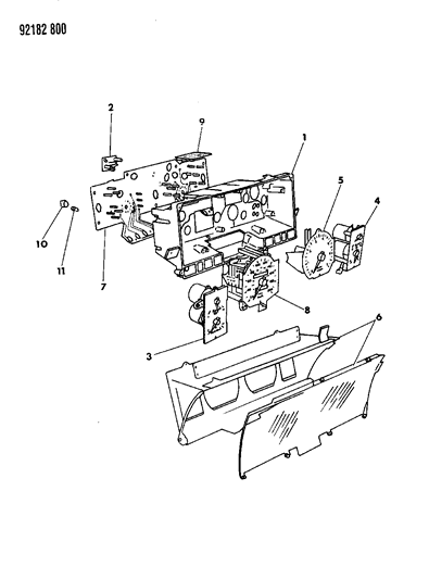 1992 Chrysler LeBaron Sedan Instrument Panel Cluster Diagram