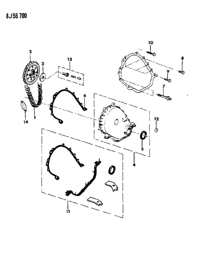1989 Jeep Comanche Timing Cover & Intermediate Shaft Diagram 3 - Thumbnail