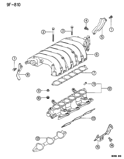 1996 Chrysler Cirrus Manifolds - Intake & Exhaust Diagram 5 - Thumbnail