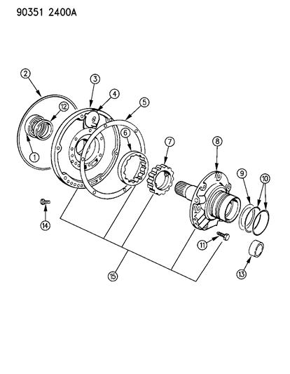 1992 Dodge Ram Wagon Bushing, Front Pump Housing Diagram for 4531163
