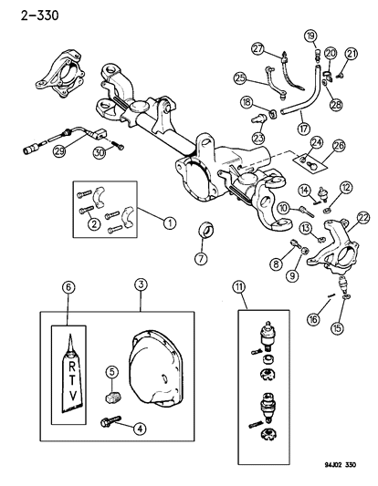 1994 Jeep Cherokee Housing - Front Axle Diagram 2 - Thumbnail