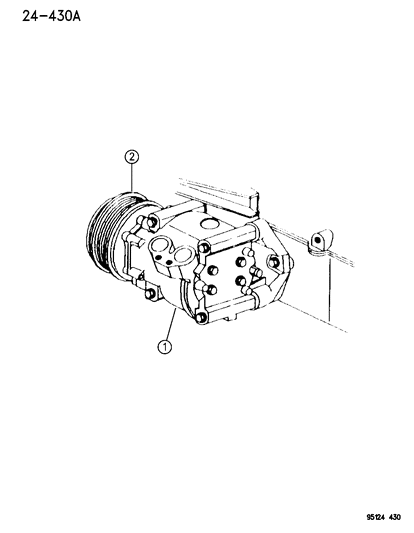 1995 Chrysler Cirrus Compressor & Mounting Diagram 1 - Thumbnail