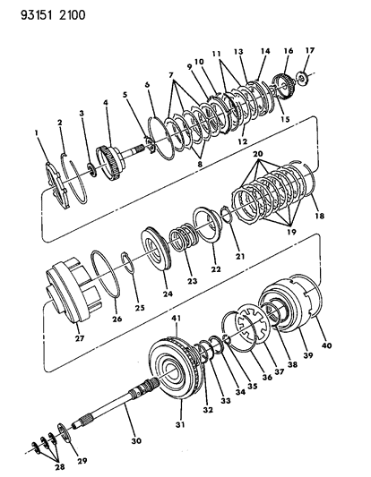 1993 Chrysler LeBaron GTC Clutch, Input Shaft Diagram