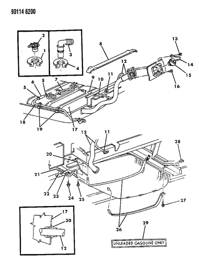 1990 Dodge Grand Caravan Grommet Diagram for 4279279