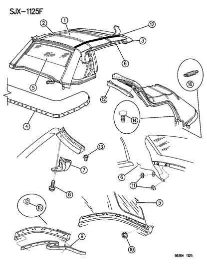 1996 Chrysler Sebring Convertible Convertible Top Diagram