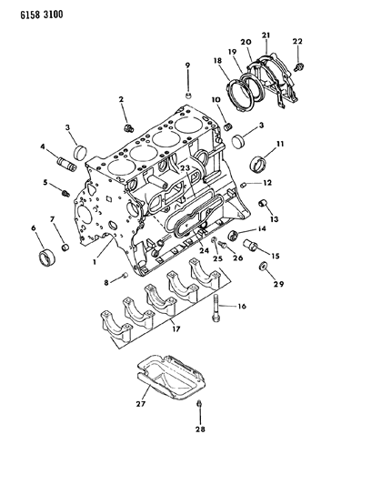 1986 Chrysler New Yorker Cylinder Block Diagram 3 - Thumbnail