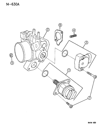 1994 Chrysler LeBaron GTC Throttle Body Diagram
