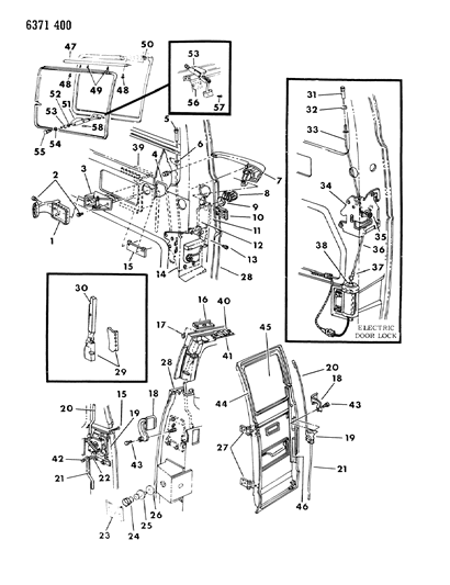 1987 Dodge Ram Van Lock Diagram for 4083620