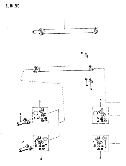 1990 Jeep Wrangler Shaft - Rear, Propeller Diagram