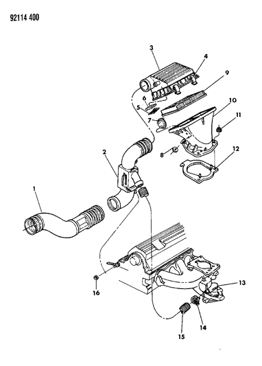 1992 Dodge Grand Caravan Air Cleaner Diagram 1 - Thumbnail