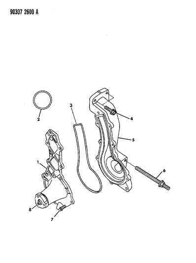 1993 Dodge Ram Wagon Water Pump & Related Parts Diagram 1 - Thumbnail