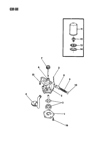 1987 Dodge D150 Oil Pump & Oil Filter Diagram 2 - Thumbnail
