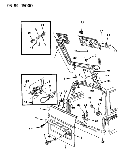 1993 Chrysler Town & Country Plate Nut, Front Diagram for 6100840