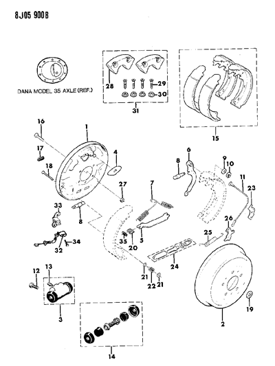 1987 Jeep Wagoneer Spring, Adjuster Diagram for J3201937