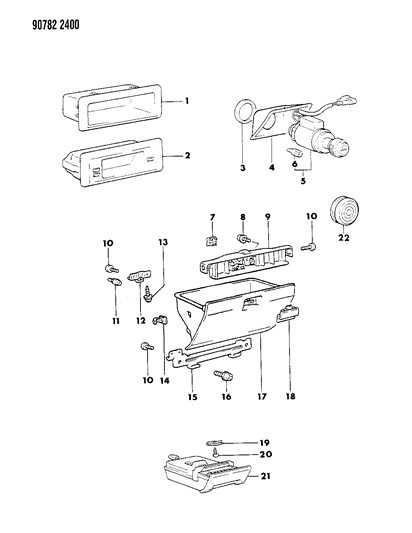 1990 Dodge Ram 50 Instrument Panel Ram, Power Ram Diagram 2 - Thumbnail