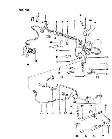 1987 Chrysler Conquest Glass Bolt Diagram for MF240024
