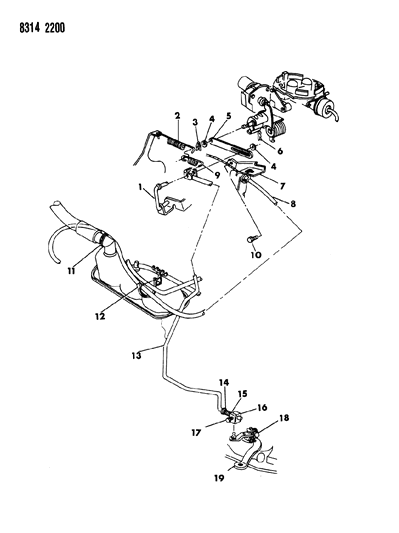 1988 Dodge Ram Wagon Throttle Control Diagram 1 - Thumbnail