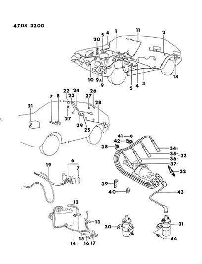 1984 Dodge Colt Nozzle Diagram for MB140830
