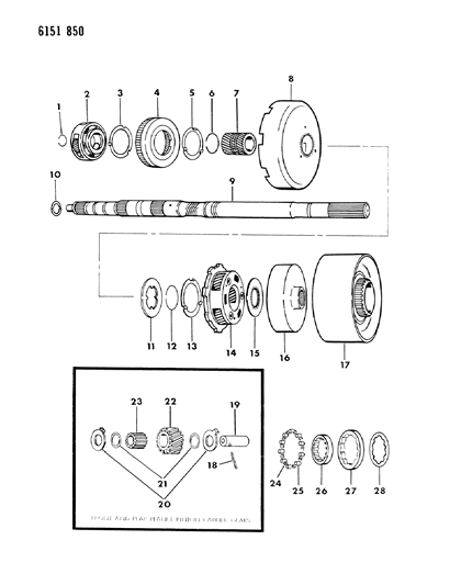 1986 Dodge Diplomat Gear Train & Output Shaft Diagram 1 - Thumbnail