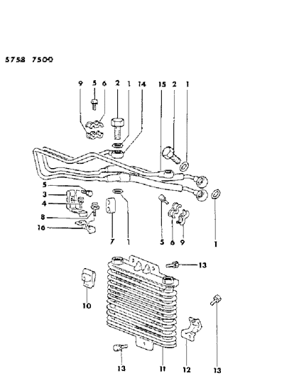 1986 Chrysler Conquest Engine Oil Cooler Diagram 1 - Thumbnail