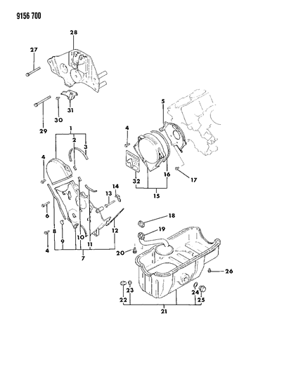 1989 Chrysler New Yorker Lower Cover, Front Diagram for MD104024