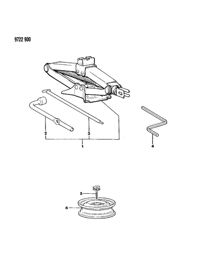 1989 Dodge Colt Wheel, Spare Disc (4Tx14 Black) Q Engine Diagram for MB301430