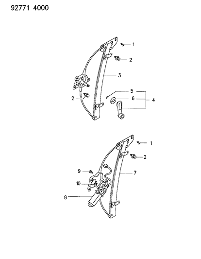 1994 Dodge Colt Regulator, Front Diagram for MB827404