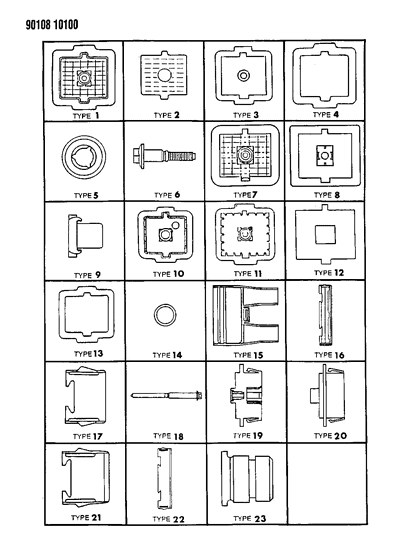 1990 Chrysler New Yorker Base Model Bulkhead Connectors & Components Diagram