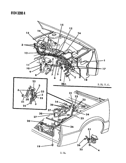 1988 Chrysler LeBaron Premium Plumbing - A/C & Heater Diagram 1 - Thumbnail