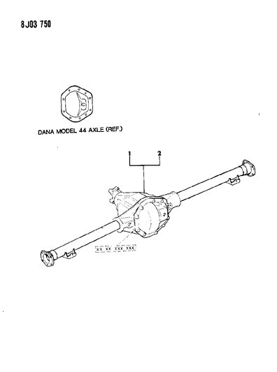 1990 Jeep Comanche Axle Assembly, Rear Diagram 2 - Thumbnail