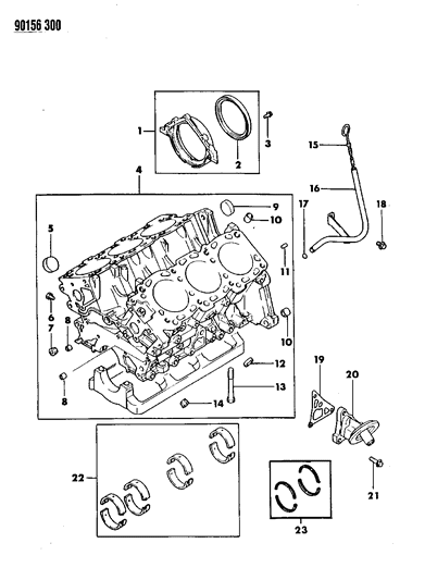 1990 Chrysler New Yorker Base Model Cylinder Block Diagram 2 - Thumbnail