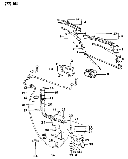 1988 Chrysler Conquest Plug Trunk Lid Diagram for MB118900
