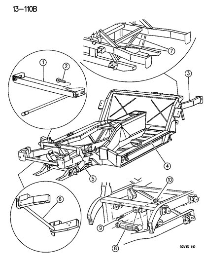 1994 Dodge Viper Crossmember, Rear Diagram for 4797851