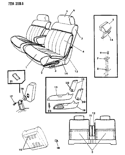 1987 Dodge Aries Front Seat Diagram 6 - Thumbnail