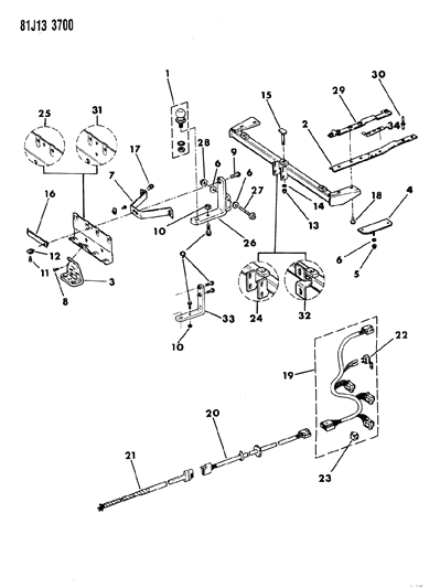 1985 Jeep Cherokee Skid Plate Bracket Diagram for 52001511