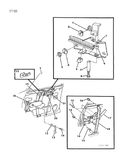1985 Chrysler Executive Limousine Door, Front Glass & Regulators Diagram 2 - Thumbnail