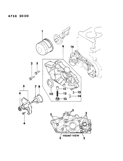 1984 Dodge Colt Oil Pump & Filter Diagram 3 - Thumbnail