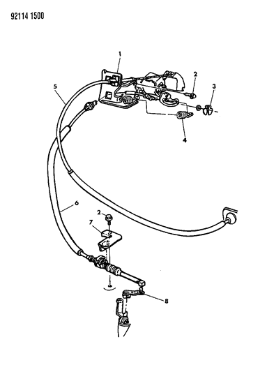 1992 Chrysler LeBaron GTC Throttle Control Diagram 1 - Thumbnail