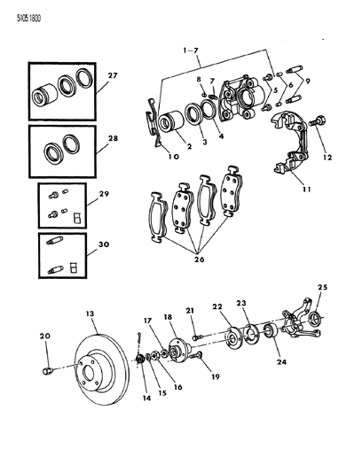 1985 Chrysler Executive Limousine Brakes, Front Diagram 3 - Thumbnail