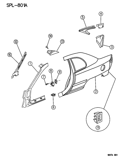 1996 Dodge Neon Aperture Panel Diagram 1 - Thumbnail