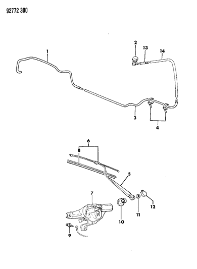 1992 Dodge Colt Rear Wiper & Washer Diagram 2 - Thumbnail