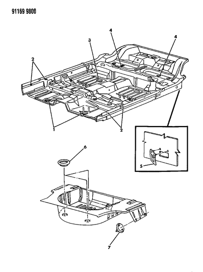 1991 Chrysler New Yorker Salon Floor Pan Plugs Diagram