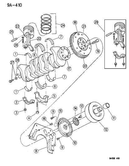 1995 Dodge Spirit Pistons Diagram for 4773037