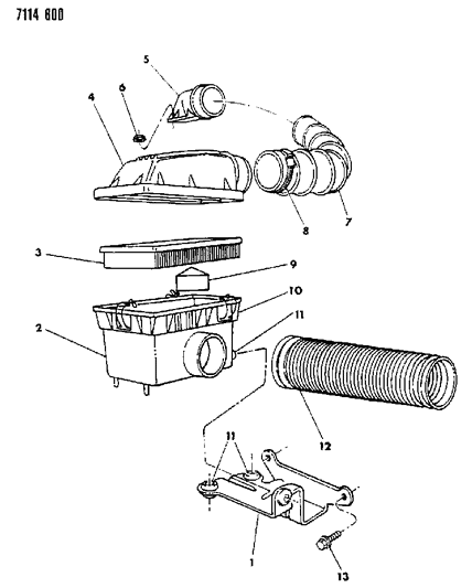 1987 Chrysler LeBaron Base Air Cleaner Diagram 5 - Thumbnail