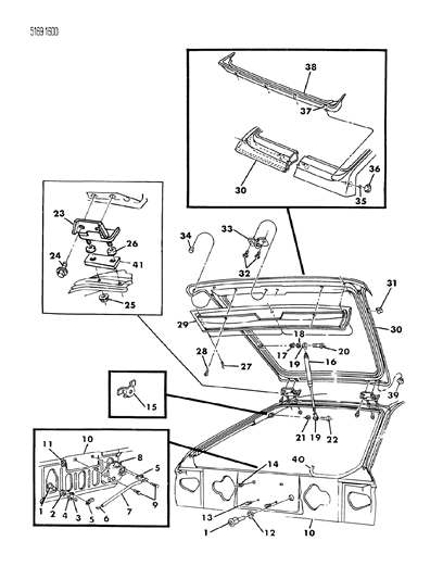 1985 Dodge Omni Liftgate Diagram 1 - Thumbnail