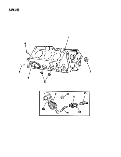 1989 Dodge D150 Cylinder Block Diagram 1 - Thumbnail