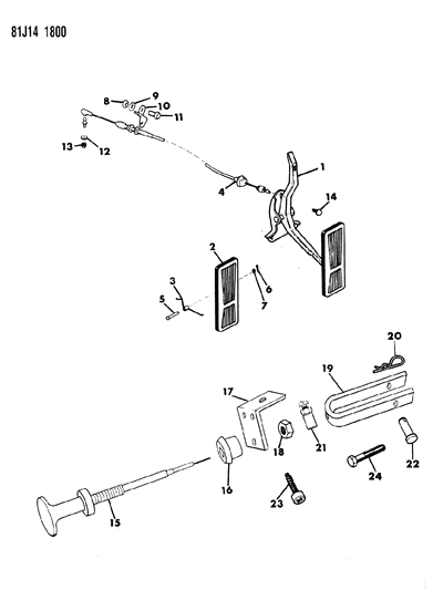 1986 Jeep Wrangler Accelerator Pedal & Linkage Diagram 1 - Thumbnail